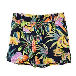 SHEIN Womens Tropical Print High Rise Shorts, Size Medium